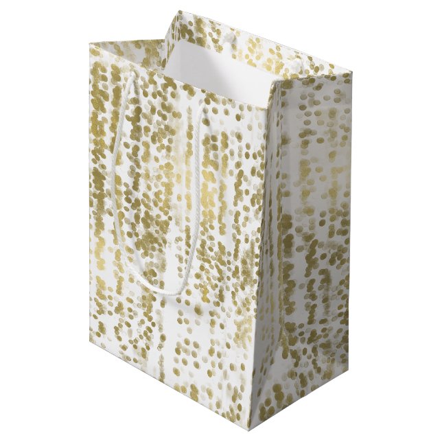 Gold Jewel Bokeh Abstract Wedding Medium Gift Bag (Front Angled)