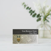 Gold Jewel Owl Business Card (Standing Front)