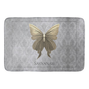 Gold Jeweled Butterfly Bath Mat