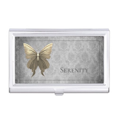 Gold Jeweled Butterfly Business Card Case