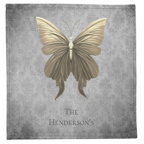 Gold Jeweled Butterfly Cloth Napkin