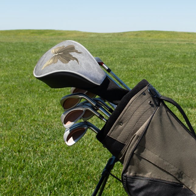 Gold Jeweled Butterfly Golf Head Cover (In Situ)