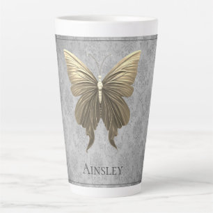 Gold Jeweled Butterfly Latte Mug