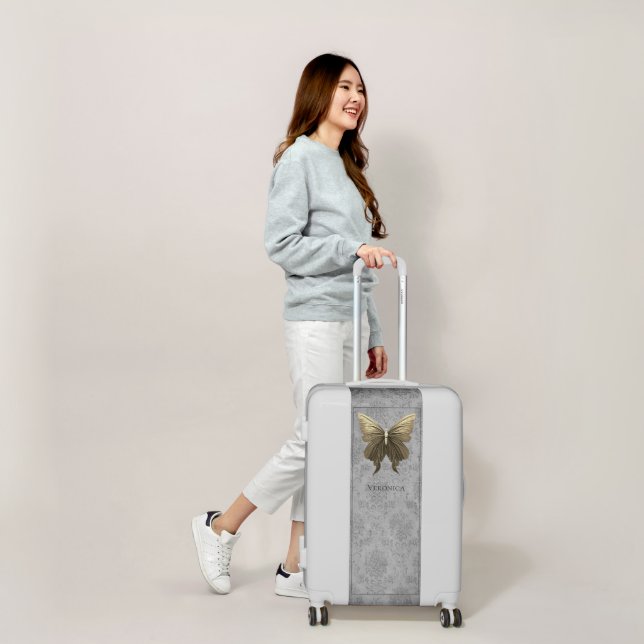 Gold Jeweled Butterfly Luggage (Scale)