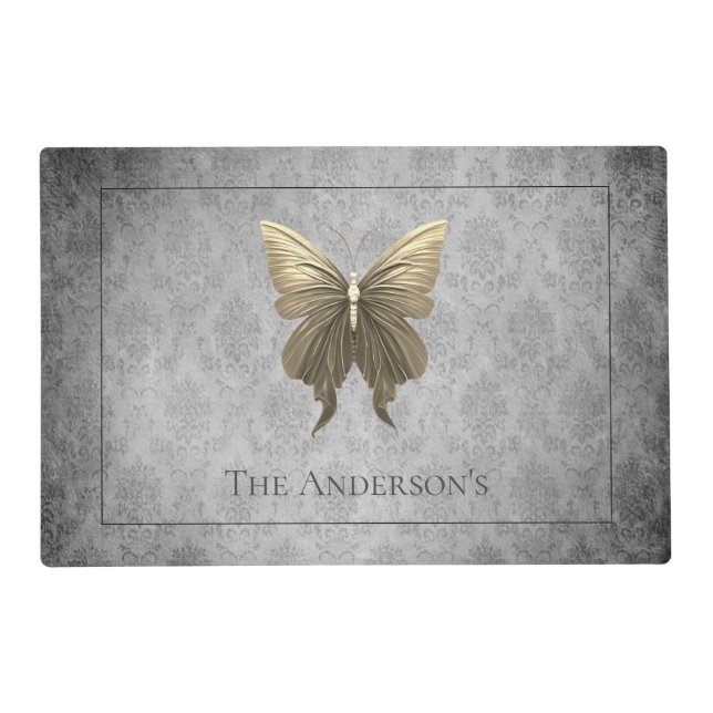 Gold Jeweled Butterfly Placemat (Front)