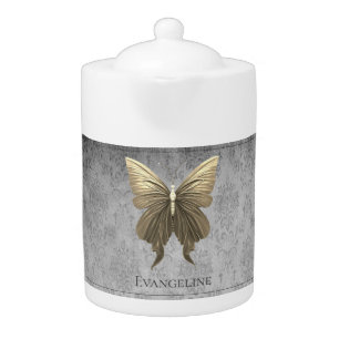 Gold Jeweled Butterfly Teapot