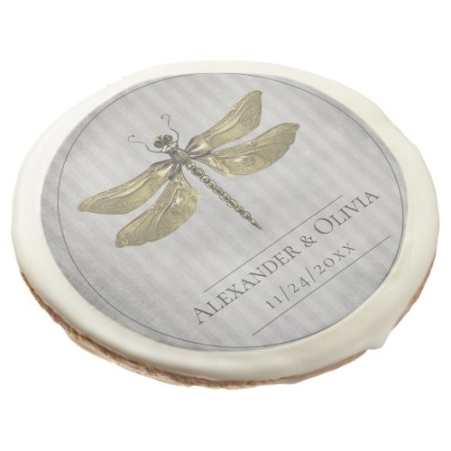 Gold Jeweled Butterfly Wedding Sugar Cookie