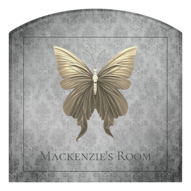 Gold Jeweled Dragonfly Door Sign (Contour Front)