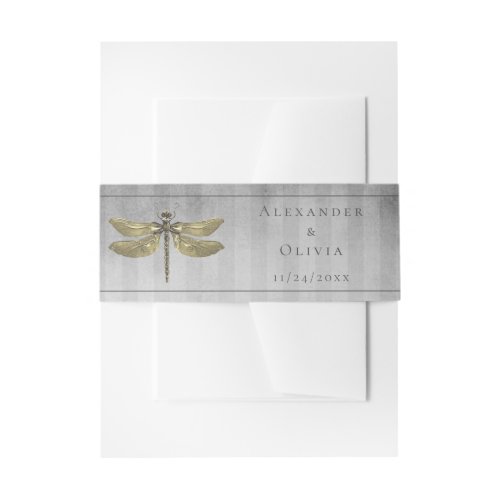 Gold Jeweled Dragonfly Invitation Belly Band