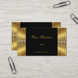Gold Jewelled Black Elegant Classy Business Card