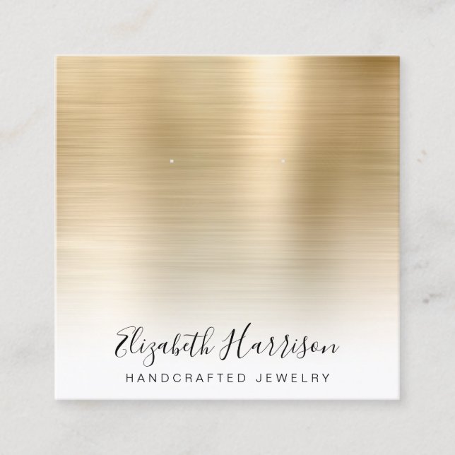 Gold Jewelry Display Square Business Card (Front)