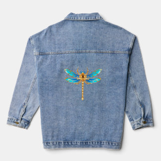 Gold jewelry dragonfly insect vip fun vector image denim jacket