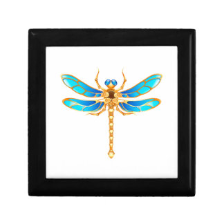 Gold jewelry dragonfly insect vip fun vector image gift box