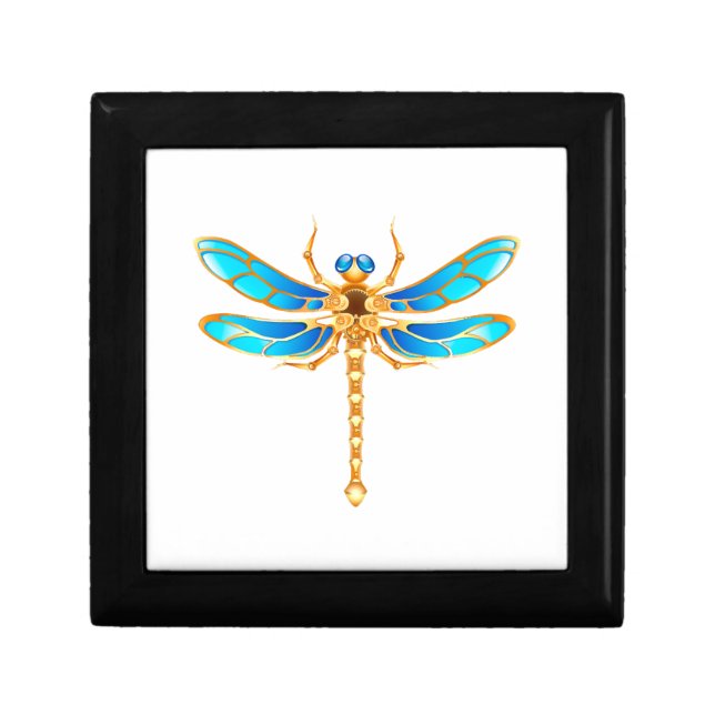 Gold jewelry dragonfly insect vip fun vector image gift box (Front)