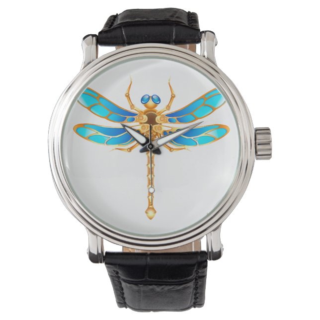 Gold jewelry dragonfly insect vip fun vector image watch (Front)