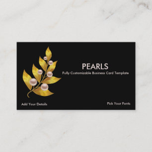 Gold Jewelry - White Cultured Pearl Business Card