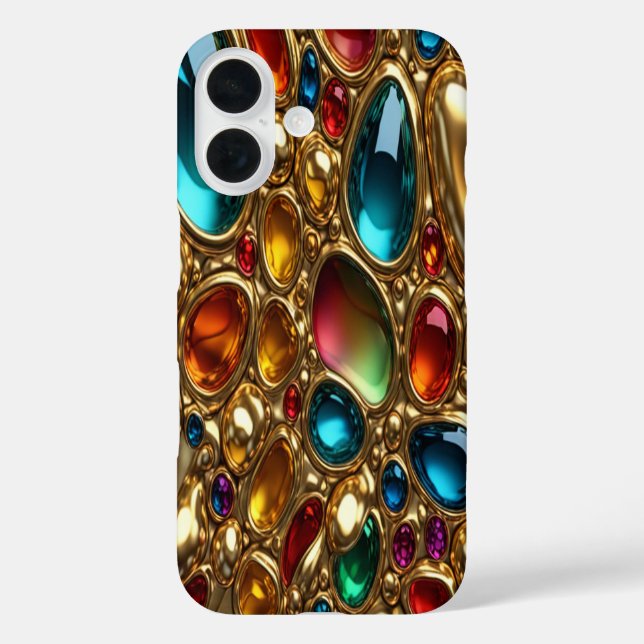 Gold & Jewels #28 - iPhone 16 Cases (Back)
