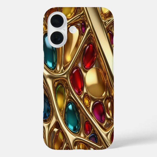 Gold & Jewels #34 - iPhone 16 Cases (Back)