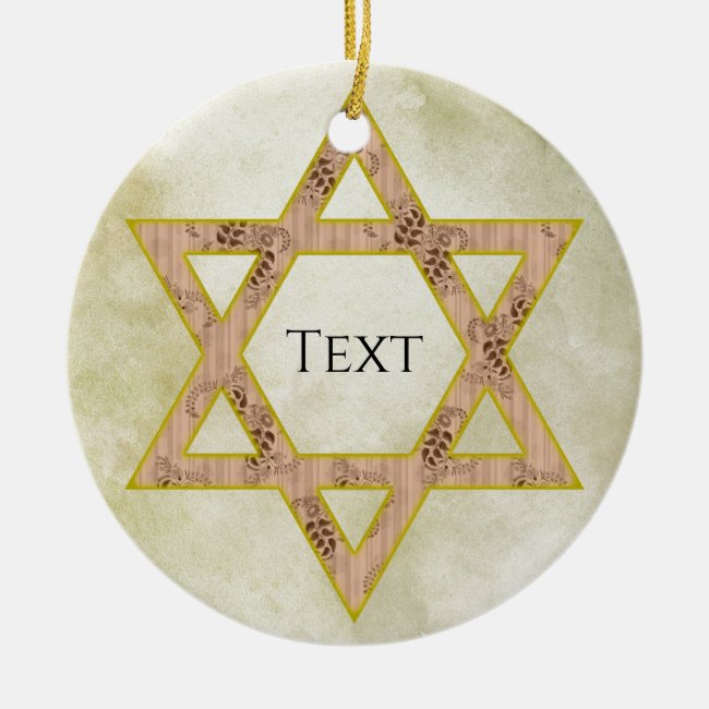 Gold Jewish Star Ceramic Ornament