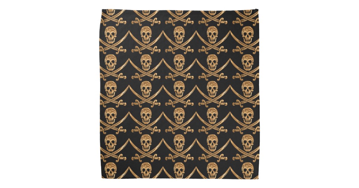 Gold Jolly Roger Bandana | Zazzle