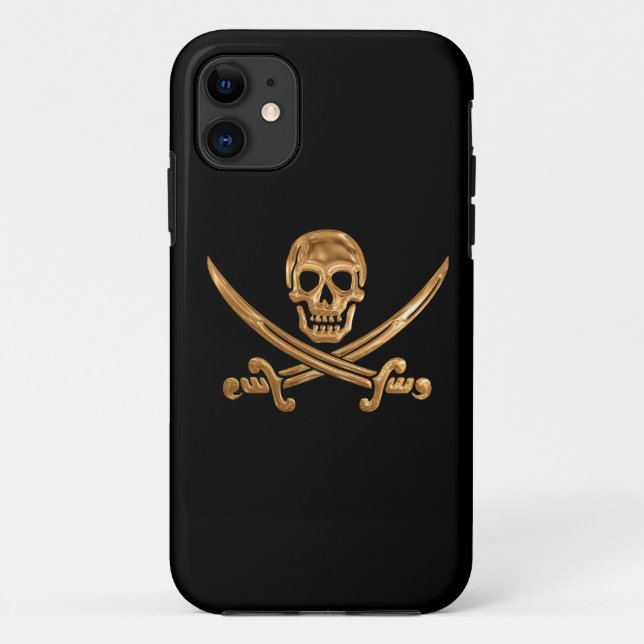Gold Jolly Roger Case-Mate iPhone Case (Back)