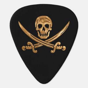Gold Jolly Roger Guitar Pick