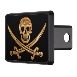 Gold Jolly Roger Hitch Cover