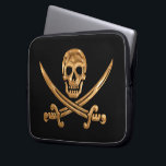 Gold Jolly Roger Laptop Sleeve<br><div class="desc">Gold colored skull and crossed swords.  For the discriminating pirate.  Please note this is an image,  not real gold or metal.</div>