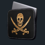 Gold Jolly Roger Laptop Sleeve<br><div class="desc">Gold colored skull and crossed swords.  For the discriminating pirate.  Please note this is an image,  not real gold or metal.</div>