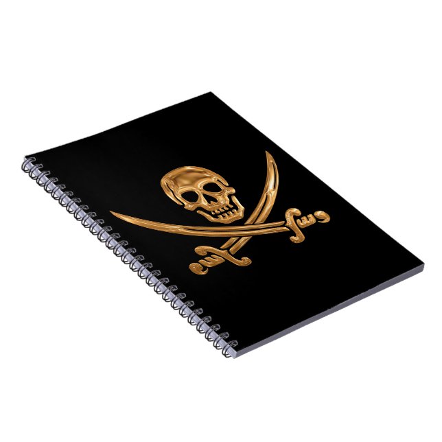 Gold Jolly Roger Notebook (Right Side)