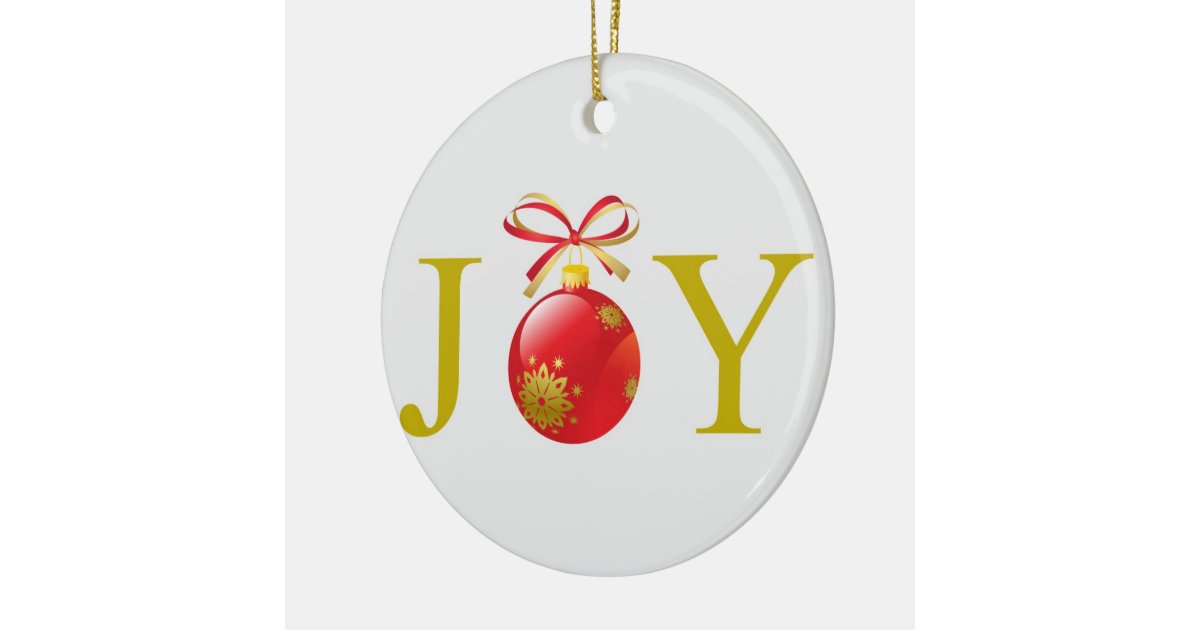 Gold Joy Christmas Ornament | Zazzle