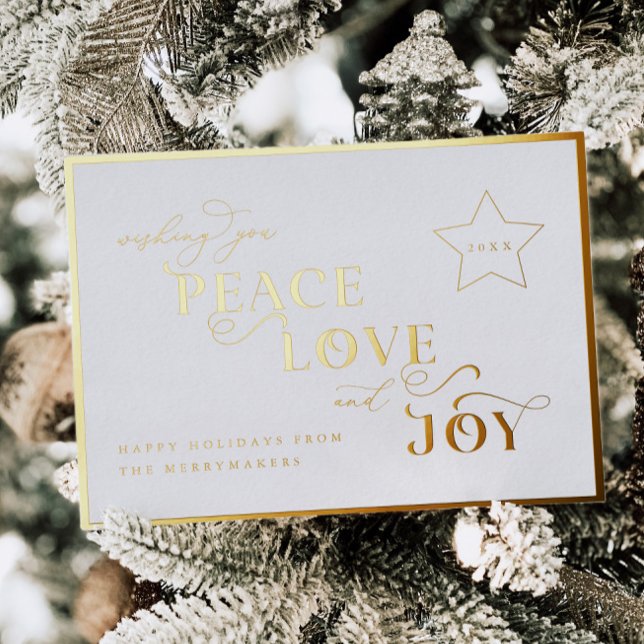 Gold Joy Foil Post Card Christmas Holiday Greeting (Creator Uploaded)