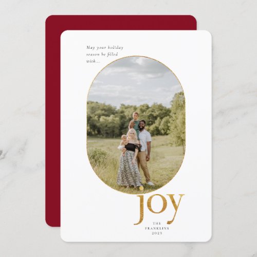 Gold Joy Single Photo Christmas Card