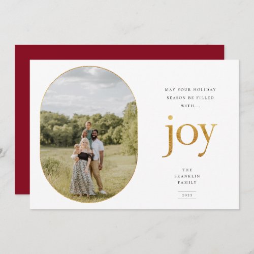 Gold Joy Single Photo Christmas Card