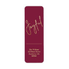 Gold JOYFUL on Cranberry Christmas Return Address