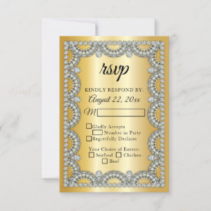 Gold Jubilee   Diamond Wedding   Anniversary RSVP Card