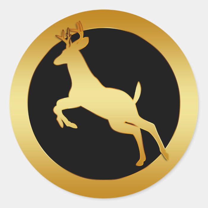 GOLD JUMPING DEER STICKERS