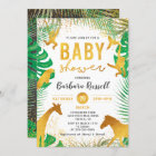 Gold Jungle Animals Safari Boy Baby Shower