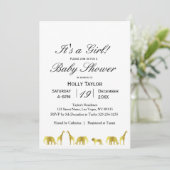 Gold Jungle Baby Shower Invitation (Standing Front)
