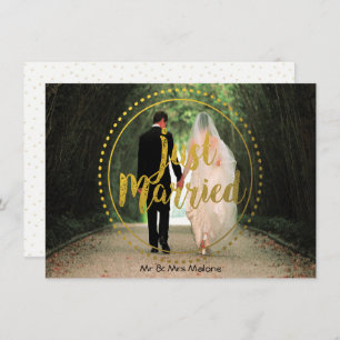 Gold Just Married Photo Post Wedding Brunch Invitation