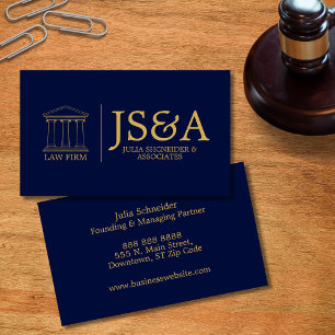 Gold Justice Columns Law Firm Business Card