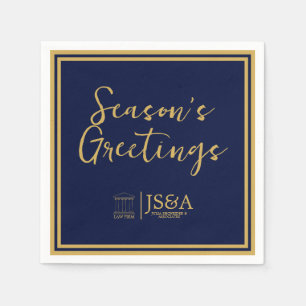 Gold Justice Columns Law Firm Season's Greetings Napkins