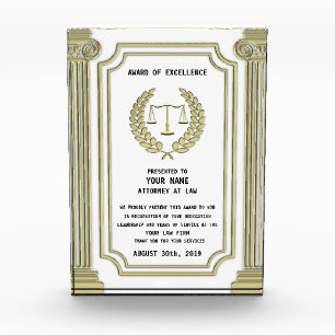Gold Justice Scale Acrylic Award