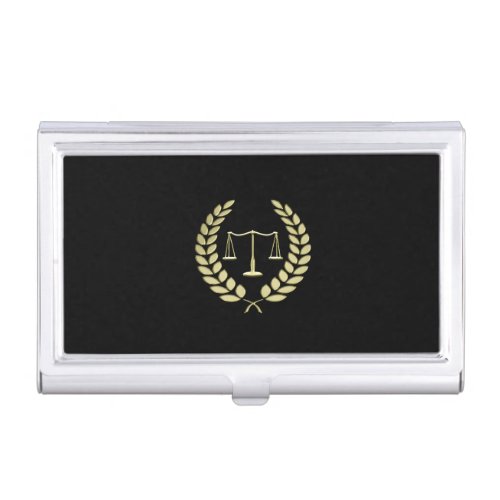 Gold Justice Scale Business Card Case