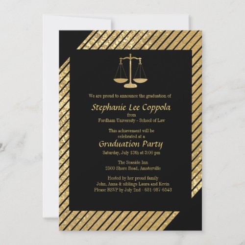 Gold Justice Scale Invitation