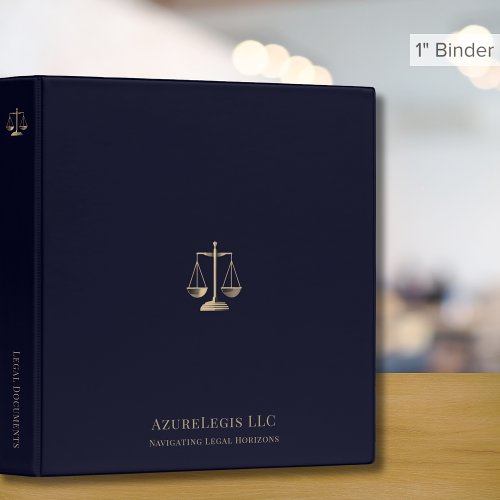 Gold Justice Scale Navy Legal Binder