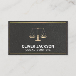 Gold Justice Scales   Black Wall Texture Business Card