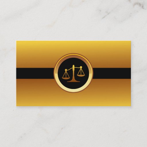 Customizable Gold Justice Scales Lawyer/Attorney Business Card