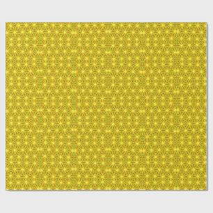 Gold Kaleidoscope Fractal Pattern Wrapping Paper