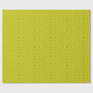 Gold Kaleidoscope Fractal Pattern Wrapping Paper